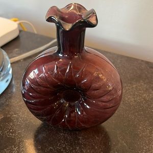 Amethyst Sunflower Glass Bud Vase • Clevenger Bros Glass Works Clayton NJ •Vtg